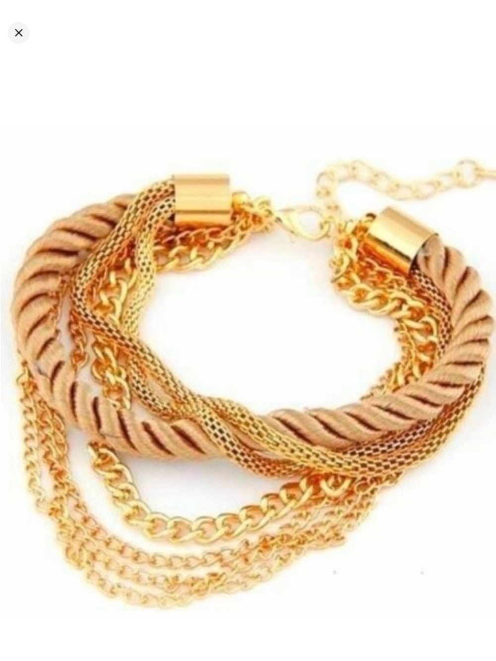 Gold Multi-Chain Twist Bracelet - Women's Fashion Jewelry